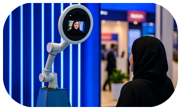 Glambot photo booth setup with professional lighting and robotic camera at a luxury event